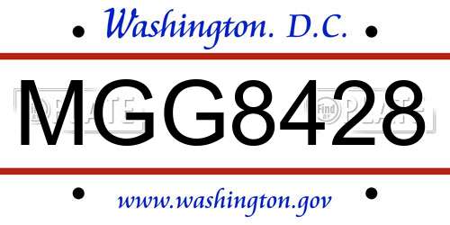 MGG8428 District Of Columbia License Plate