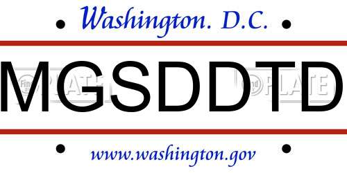 MGSDDTD District Of Columbia License Plate