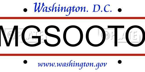 MGSOOTO District Of Columbia License Plate