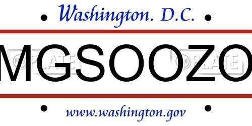 MGSOOZO District Of Columbia License Plate