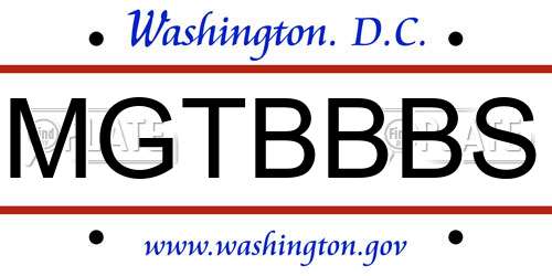 MGTBBBS District Of Columbia License Plate