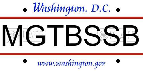 MGTBSSB District Of Columbia License Plate