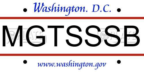 MGTSSSB District Of Columbia License Plate