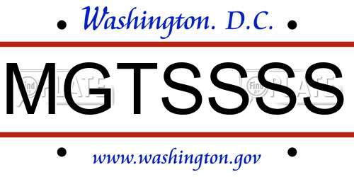 MGTSSSS District Of Columbia License Plate