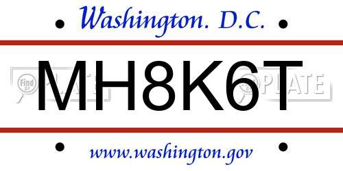 MH8K6T District Of Columbia License Plate