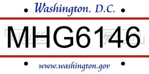 MHG6146 District Of Columbia License Plate