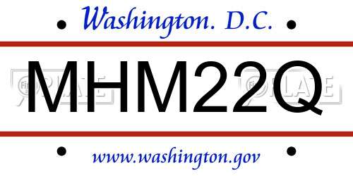 MHM22Q District Of Columbia License Plate