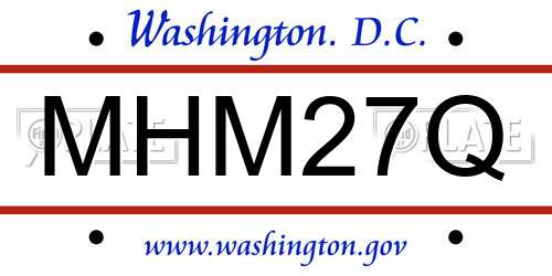MHM27Q District Of Columbia License Plate
