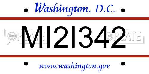 MI2I342 District Of Columbia License Plate