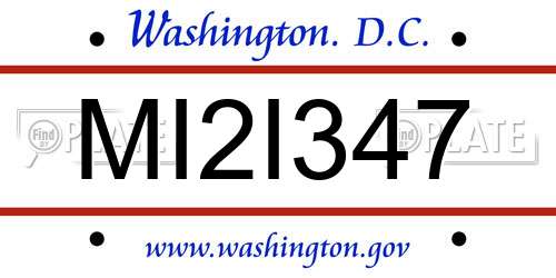 MI2I347 District Of Columbia License Plate