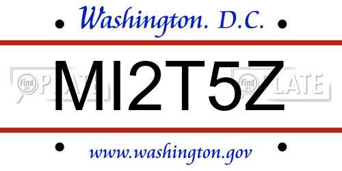 MI2T5Z District Of Columbia License Plate