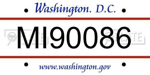 MI90086 District Of Columbia License Plate