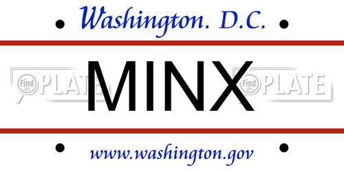 MINX District Of Columbia License Plate