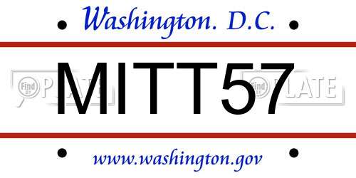 MITT57 District Of Columbia License Plate
