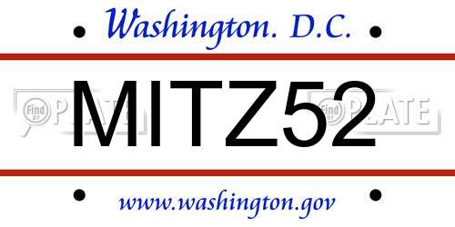 MITZ52 District Of Columbia License Plate