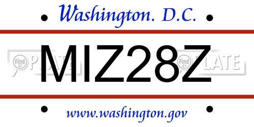 MIZ28Z District Of Columbia License Plate