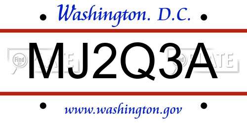 MJ2Q3A District Of Columbia License Plate