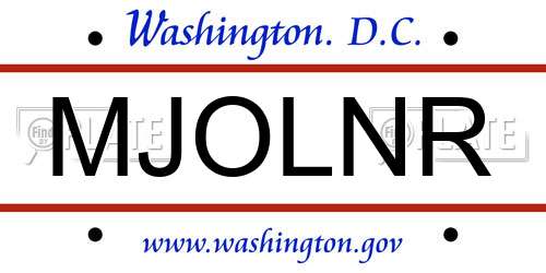 MJOLNR District Of Columbia License Plate