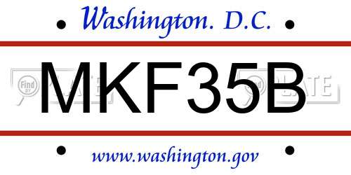 MKF35B District Of Columbia License Plate