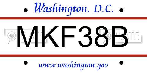 MKF38B District Of Columbia License Plate