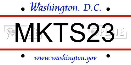 MKTS23 District Of Columbia License Plate