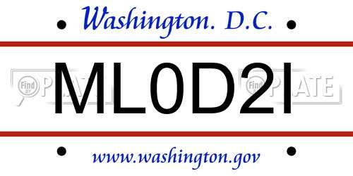 ML0D2I District Of Columbia License Plate