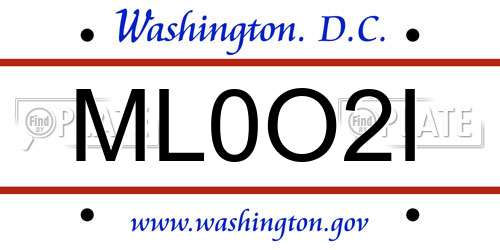 ML0O2I District Of Columbia License Plate