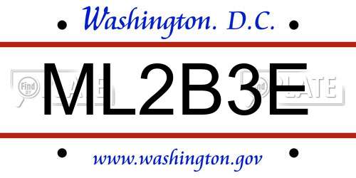 ML2B3E District Of Columbia License Plate
