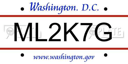 ML2K7G District Of Columbia License Plate