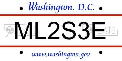 ML2S3E District Of Columbia License Plate