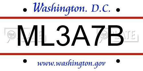 ML3A7B District Of Columbia License Plate