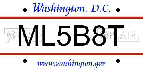 ML5B8T District Of Columbia License Plate