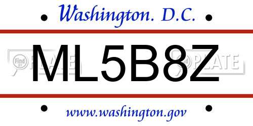 ML5B8Z District Of Columbia License Plate