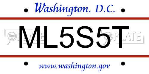 ML5S5T District Of Columbia License Plate