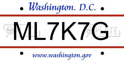 ML7K7G District Of Columbia License Plate