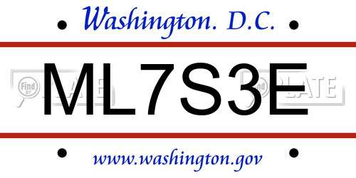 ML7S3E District Of Columbia License Plate