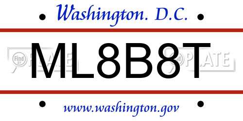 ML8B8T District Of Columbia License Plate