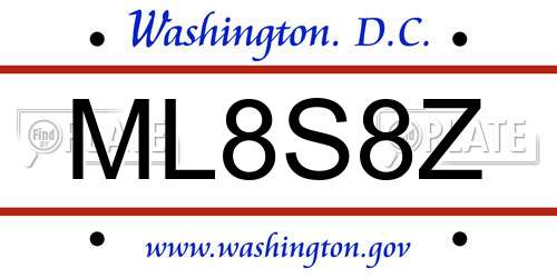 ML8S8Z District Of Columbia License Plate