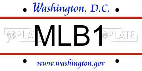 MLB1 District Of Columbia License Plate