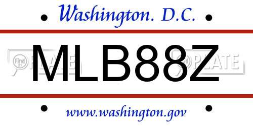 MLB88Z District Of Columbia License Plate