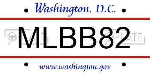 MLBB82 District Of Columbia License Plate