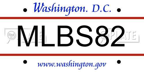MLBS82 District Of Columbia License Plate