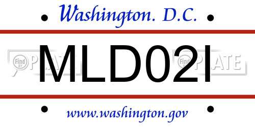 MLD02I District Of Columbia License Plate