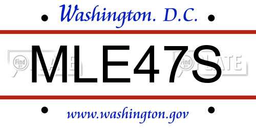 MLE47S District Of Columbia License Plate