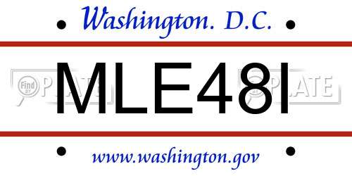 MLE48I District Of Columbia License Plate