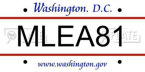 MLEA81 District Of Columbia License Plate