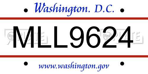 MLL9624 District Of Columbia License Plate