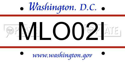 MLO02I District Of Columbia License Plate