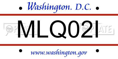 MLQ02I District Of Columbia License Plate