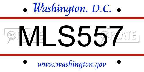 MLS557 District Of Columbia License Plate